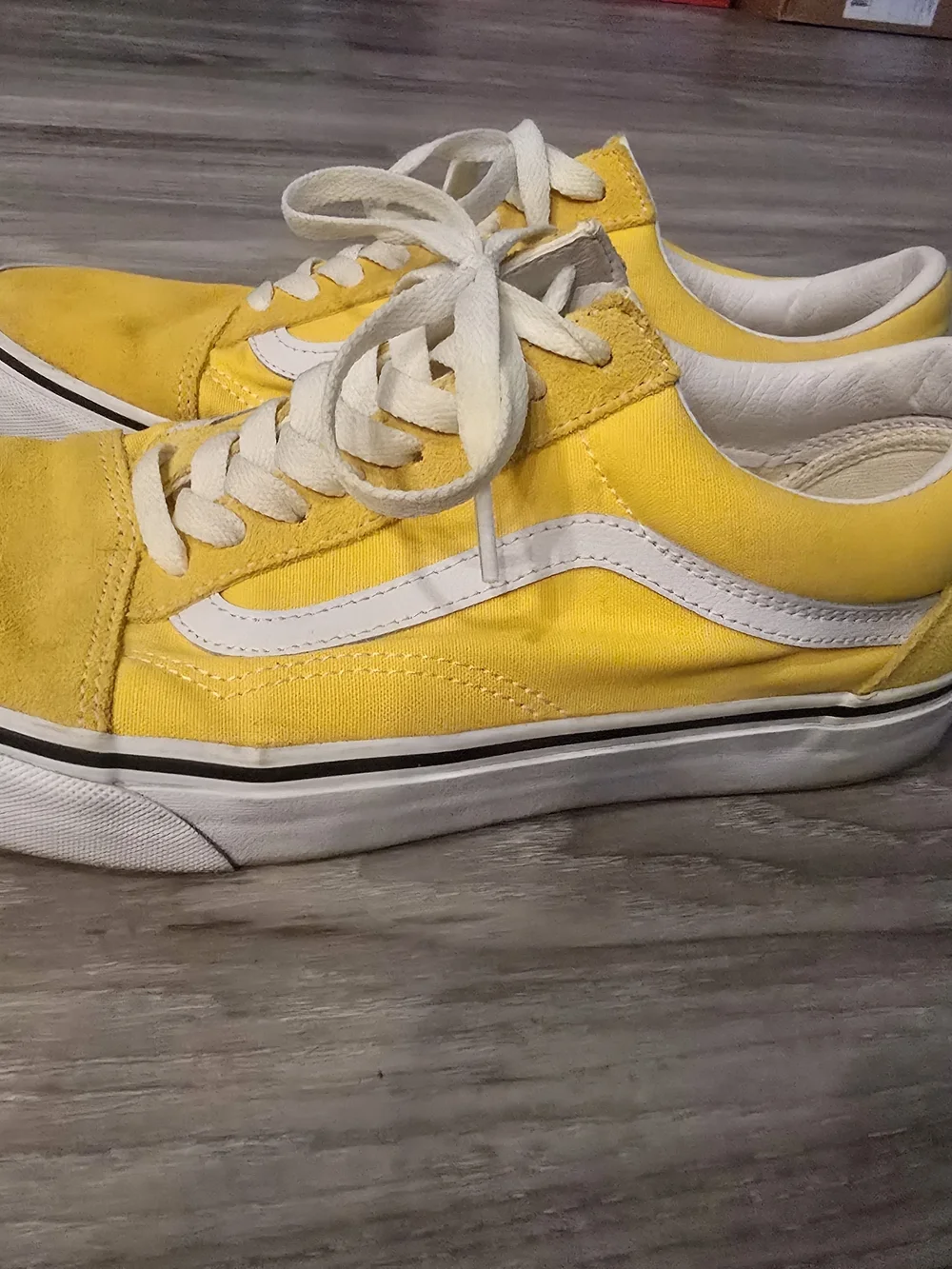 Vans Yellow Low-Top Sneakers with White Stripe